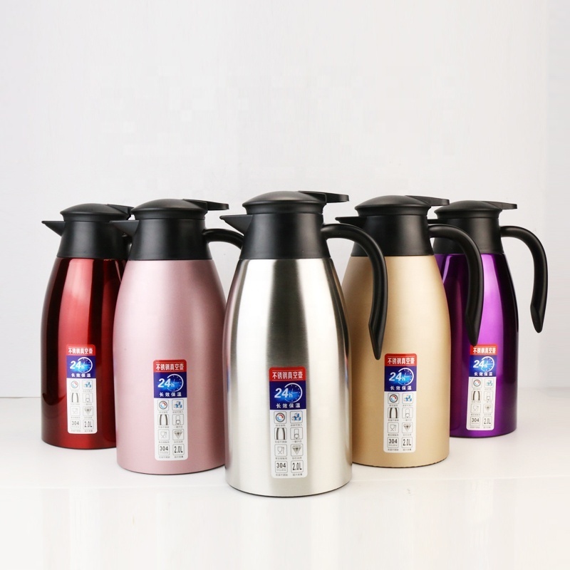 Stainless Steel Thermal Coffee Carafe Double Walled Vacuum Flask 12 Hour Heat Retention Kettles