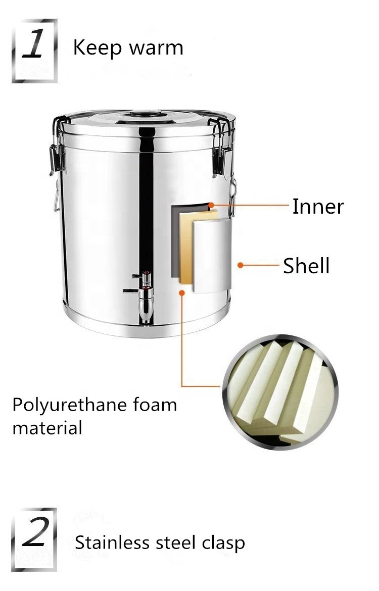 European Style Insulation Food Barrel Large Capacity Water Barrel Drink Dispenser for Hotel