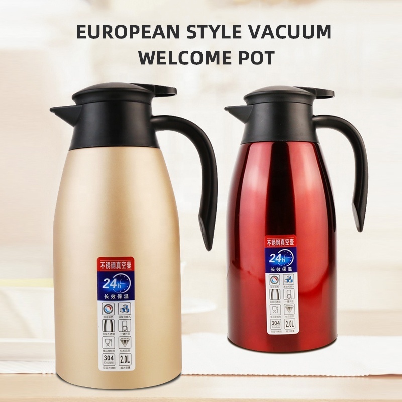 Stainless Steel Thermal Coffee Carafe Double Walled Vacuum Flask 12 Hour Heat Retention Kettles