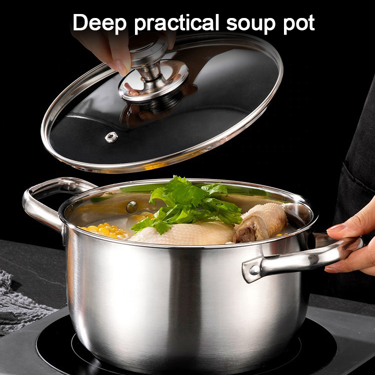 New Arrival Pots And Pans Kitchen Cooking Pots Sets Induction Cookers Non Stick 3 PCS Stainless Steel Cookware Set