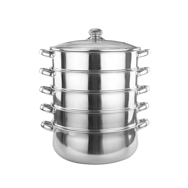 Hot Selling Stainless Steel Steamer Pot Restaurant Quality Cookware Five Layers Steamer Pot Food Cooking Pot