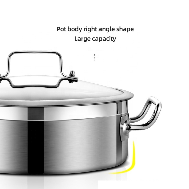 Direct Selling Food Food Grade 304 Stainless Steel Cookware Induction Cooking Pot Multipurpose Hot Pot  Soup Pot With Divider