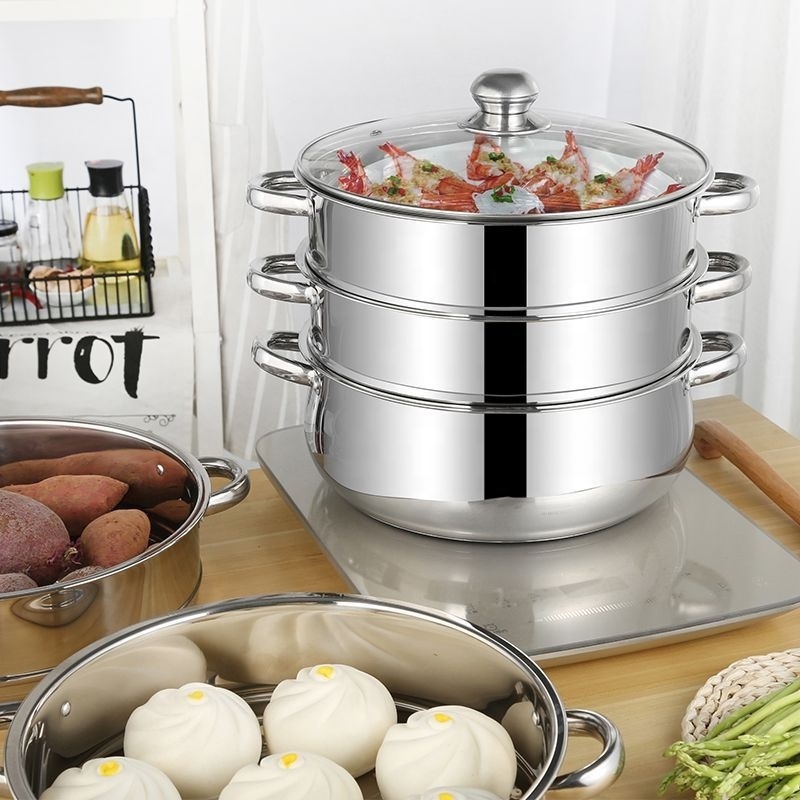 Hot Selling Stainless Steel Steamer Pot Restaurant Quality Cookware Five Layers Steamer Pot Food Cooking Pot