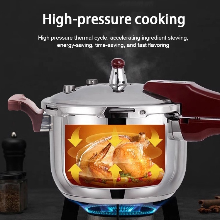 New Arrival 6L Kitchen Cookware Cooking Pots Gas Cooker Stainless Steel High Pressure Cooker With Steamer