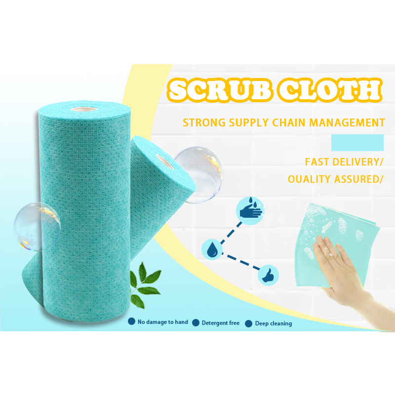 Customizable degradable disposable organic non-woven blue dish cleaning cotton swedish bubble dish cloth