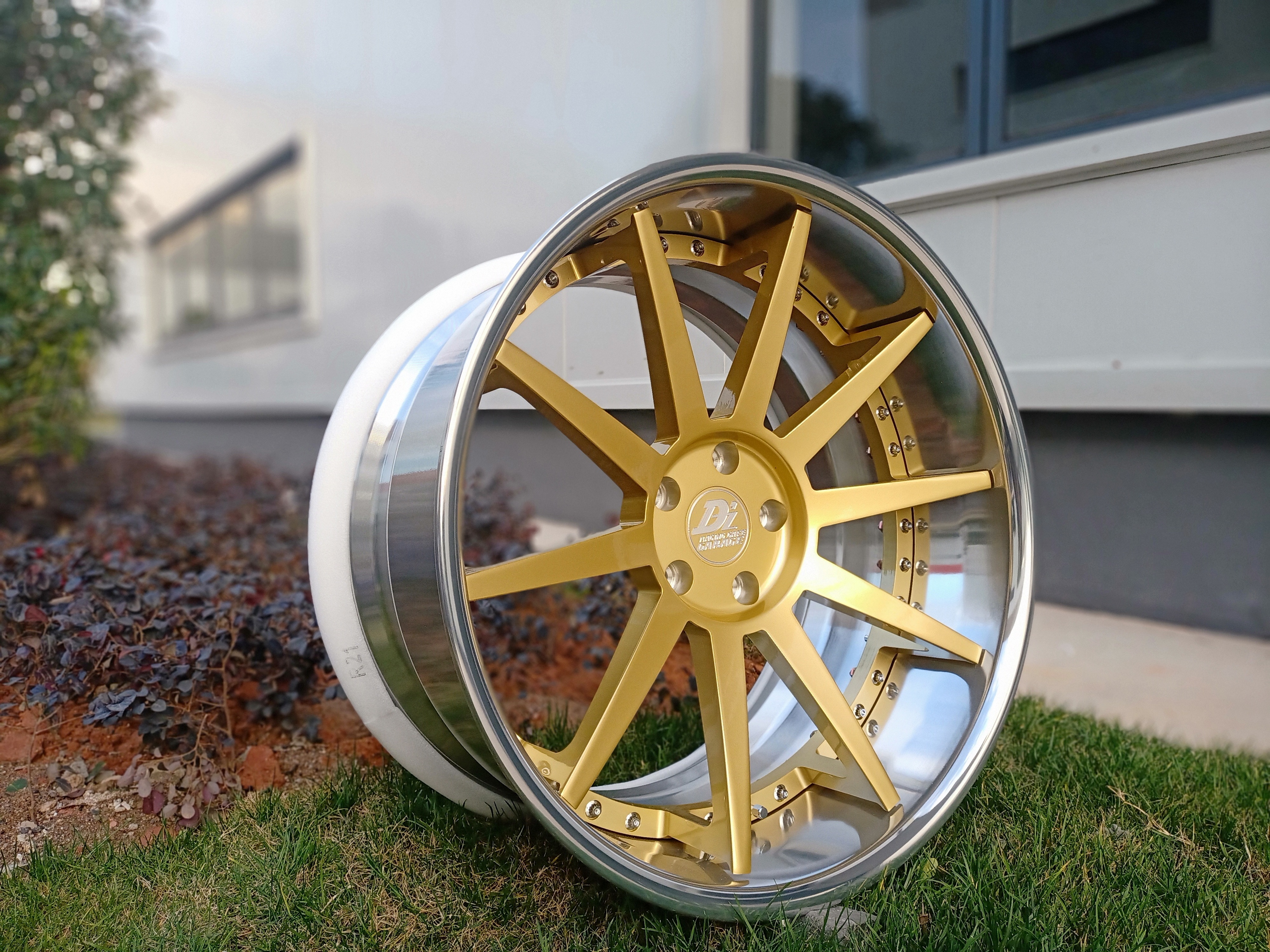 gold silver 2 piece custom Aluminum car rims 6061-T6 21*10 21*11 inch 5*120 ET13 CB73.1 forged alloy wheels