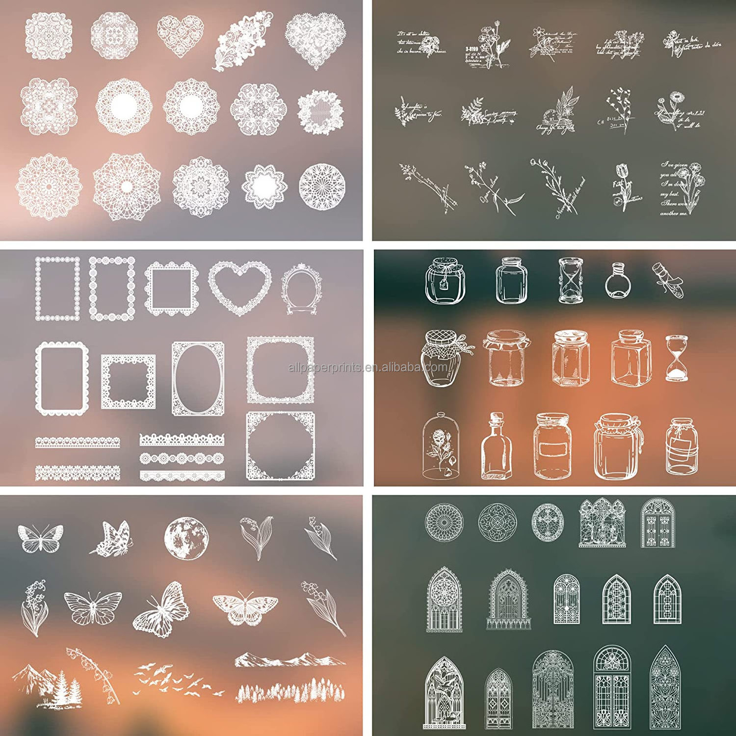 100Pcs Waterproof Boho Stickers for Phone Laptop Water Bottles Skateboard Luggage Car Bumper Scrapbook Cup Journaling Guitar