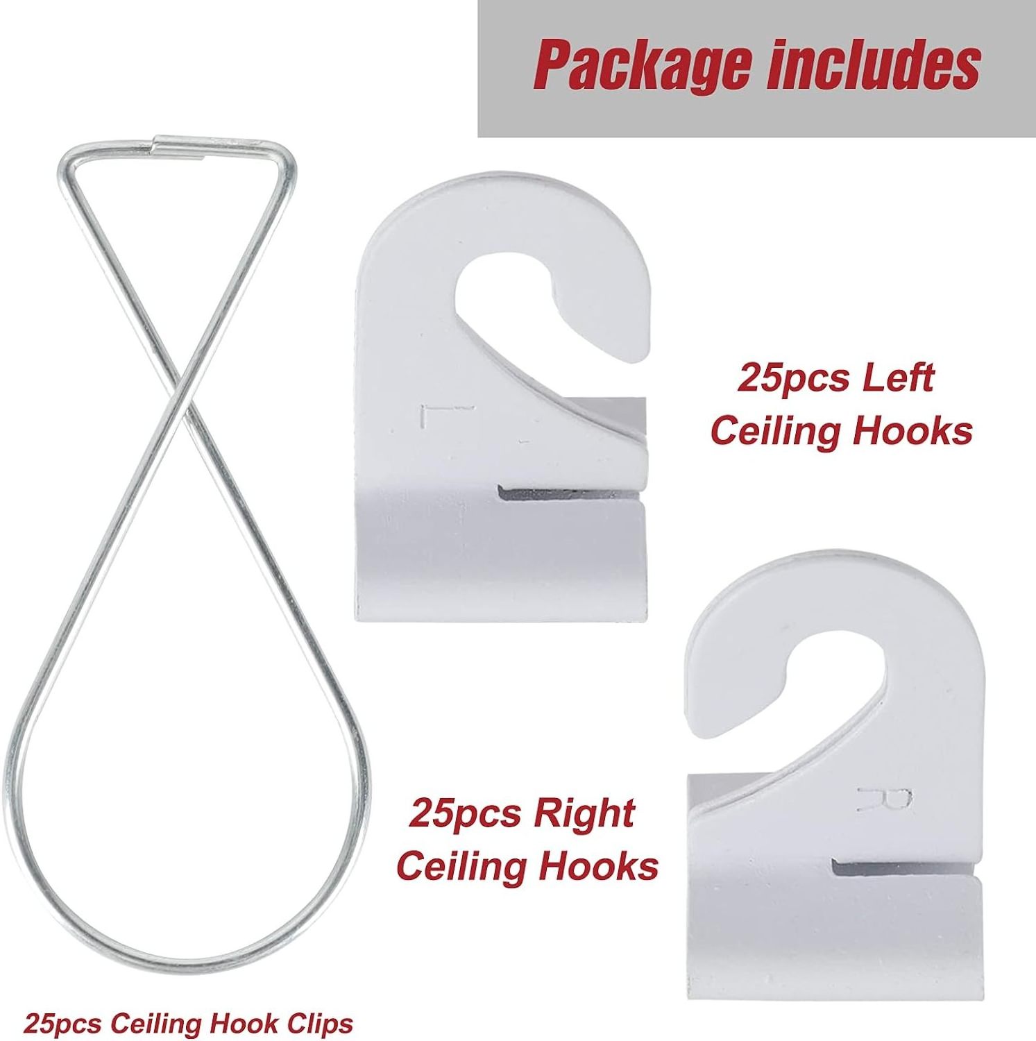 White Heavy Duty  12 Pair Drop Ceiling Hooks