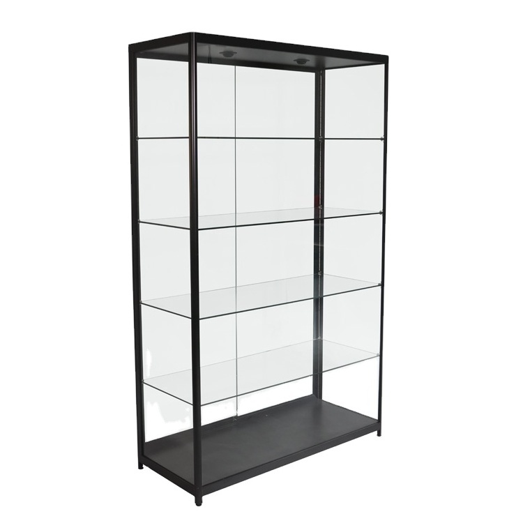 Customized Retail Shop Black White Cabinet Case Counter Vitrine Shopping Mall Showroom Glass Display Showcase