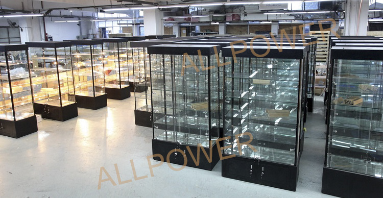 Retail Used Locking Furniture Cabinet Gemstone Ring Glass Jewelry Display Cases With Light