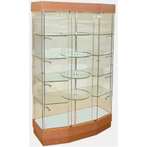 Customized Retail Shop Black White Cabinet Case Counter Vitrine Shopping Mall Showroom Glass Display Showcase