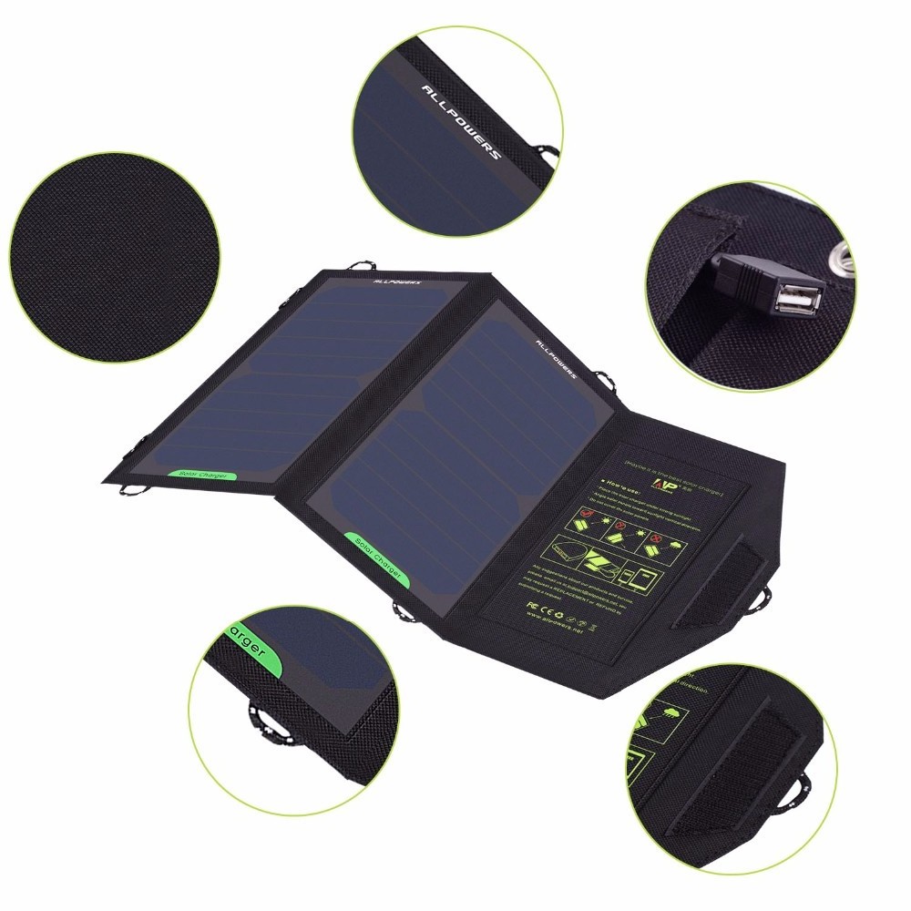 Solar Charger 10W 14W 20W Portable USB Outdoor Solar Panel Charger Foldable Solar Panel for Smartphone