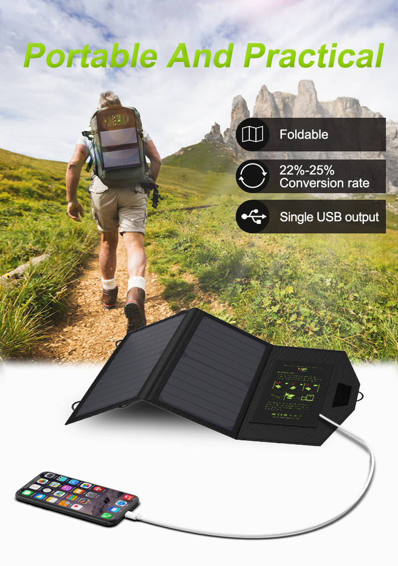 Solar Charger 10W 14W 20W Portable USB Outdoor Solar Panel Charger Foldable Solar Panel for Smartphone