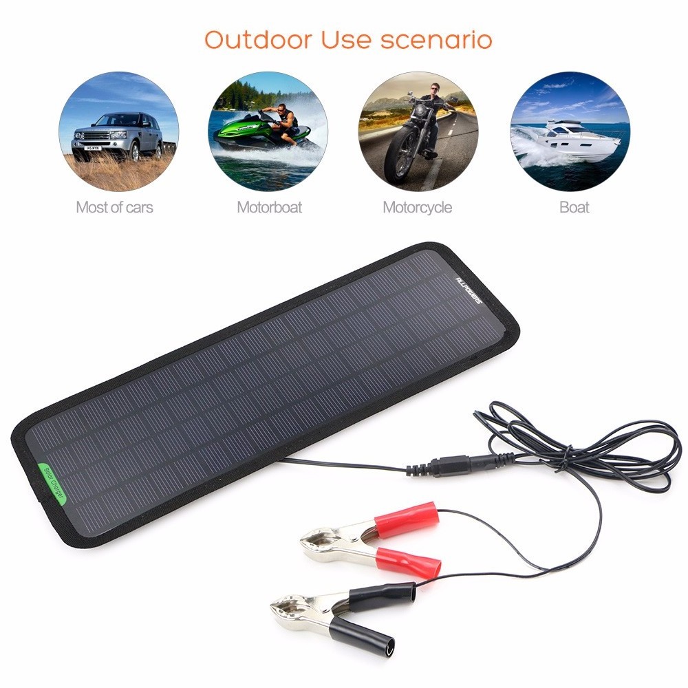 ALLPOWERS Portable Solar Car Charger Car Battery Maintainer Charger Suit for Automobile Motor Tractor Boat 12V Batteries