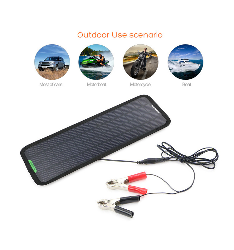 Portable Solar Powered Battery Maintainer For Car Motorcycle Boat Marine Trailer Tractor 12V battery charger