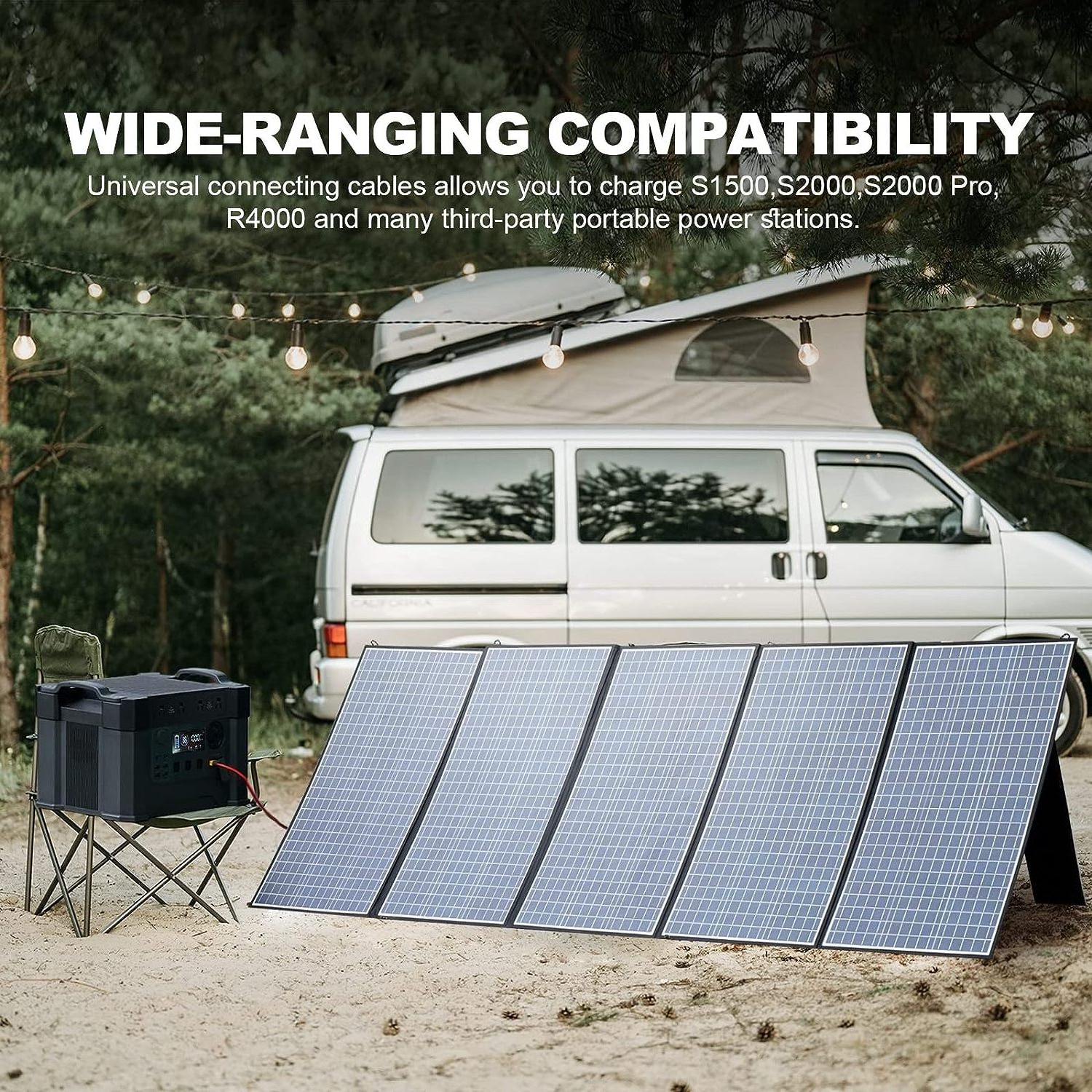 ALLPOWERS 400W Portable Solar Panel Waterproof IP67 Foldable Solar Panel Kit with 37.4V MC-4 Output Solar Charger for Outdoor