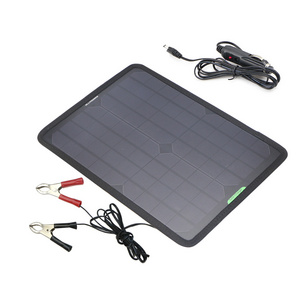 ALLPOWERS 18V10W Portable Solar Car Boat Power Panel Battery Charger Maintainer for Car Automobile Motor Tractor Boat Batteries