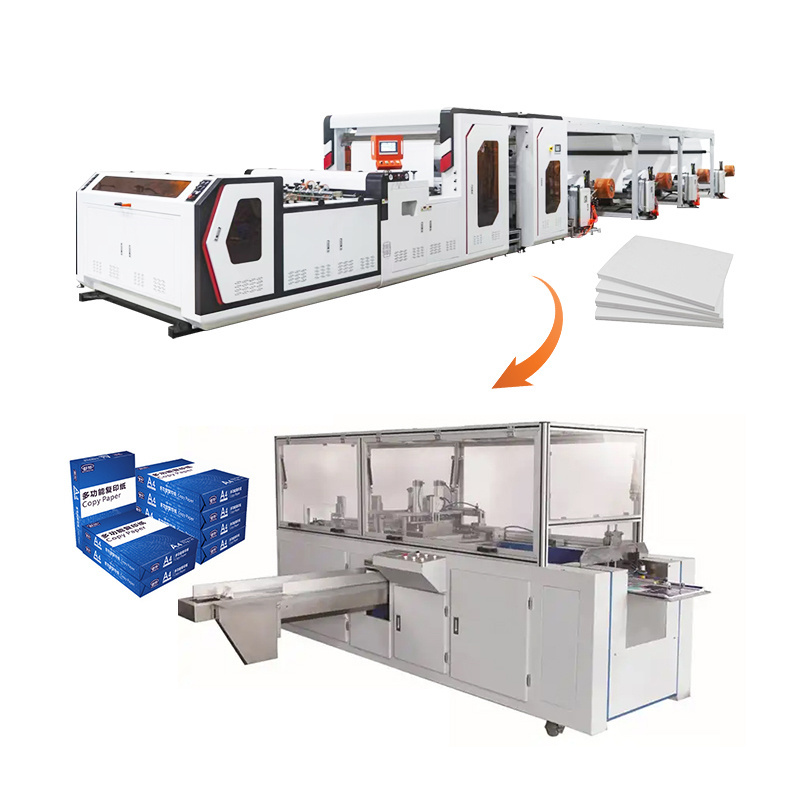 Automatic A4 Copy Paper Cutter Roll To Sheet Slitting Machine A3 A4 Paper Making Cutting Packing Machine with Ream Wrapping