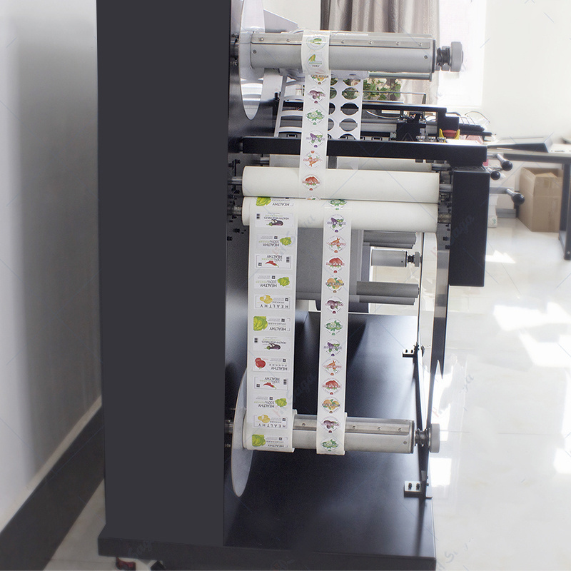 Roll To Roll Digital Label Printing Machine Adhesive Color Label Stickers Printer Die Cutting Slitting  Rewinding Machine