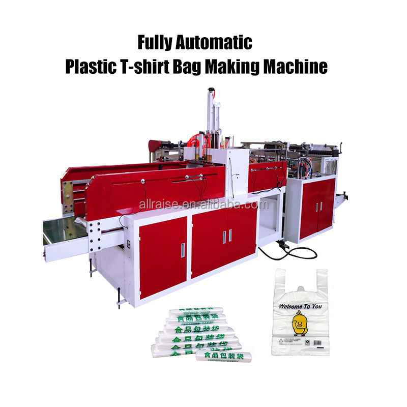 LDPE HDPE Film Blowing Machine Printing Production Line Vest Bags Sealing Cutting Printer T Shirt Plastic Bag Making Machine