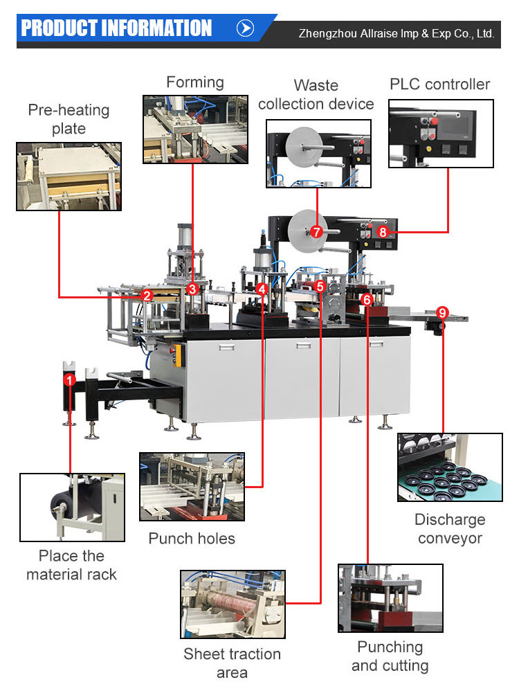 Automatic Plastic Cup Lid Making Machine Disposable paper cup lid making machine from printed roll