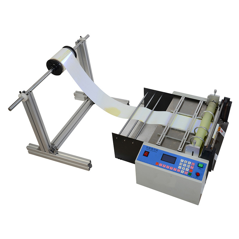 Desktop 300mm Sticker Label Roll Film Cutting Machine Plastic Film Roll To Sheet Cutter