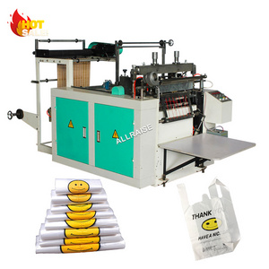 Auto Vest Shopping Trash Plastic Bags Maker Cutting Manufacturing Polythene T Shirt Plastic Bag Making Machine for Sale