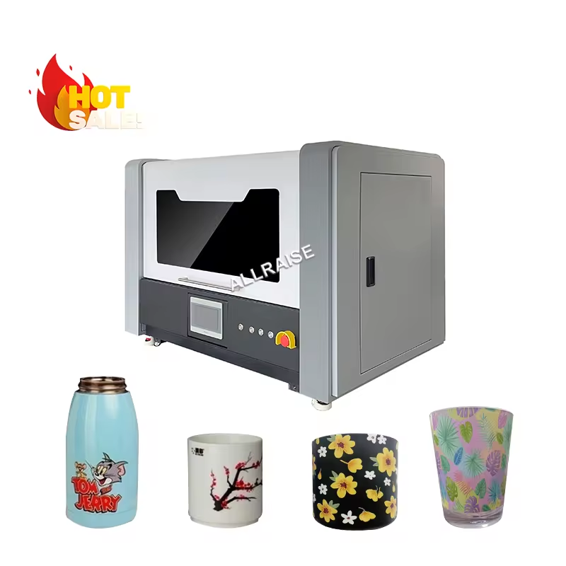 Inkjet UV Metal Plastic Tumbler Cylindrical Cone Cup Printing Machine CMYK Rotary Water Cup Glass Ceramic Cylinder UV Printer