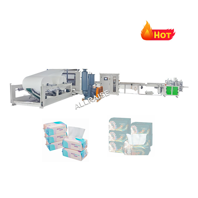 Disposable face towel facial tissue paper production line cotton soft facial tissue cutting folding packing machine