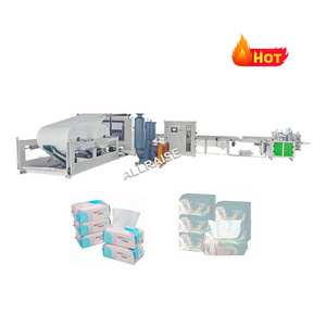 Disposable face towel facial tissue paper production line cotton soft facial tissue cutting folding packing machine