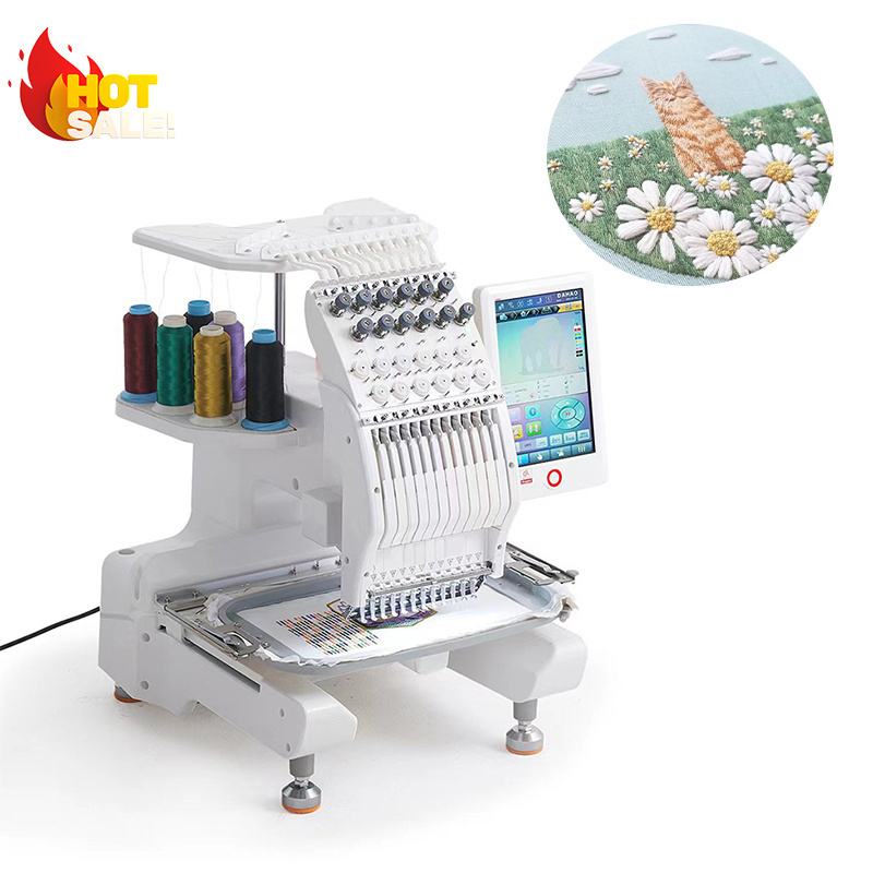 Automatic Hat Embroidery Machine Logo Embroidery Machines Computer 9 12 15 Needles 1 Head Embroidery Machine For Sale