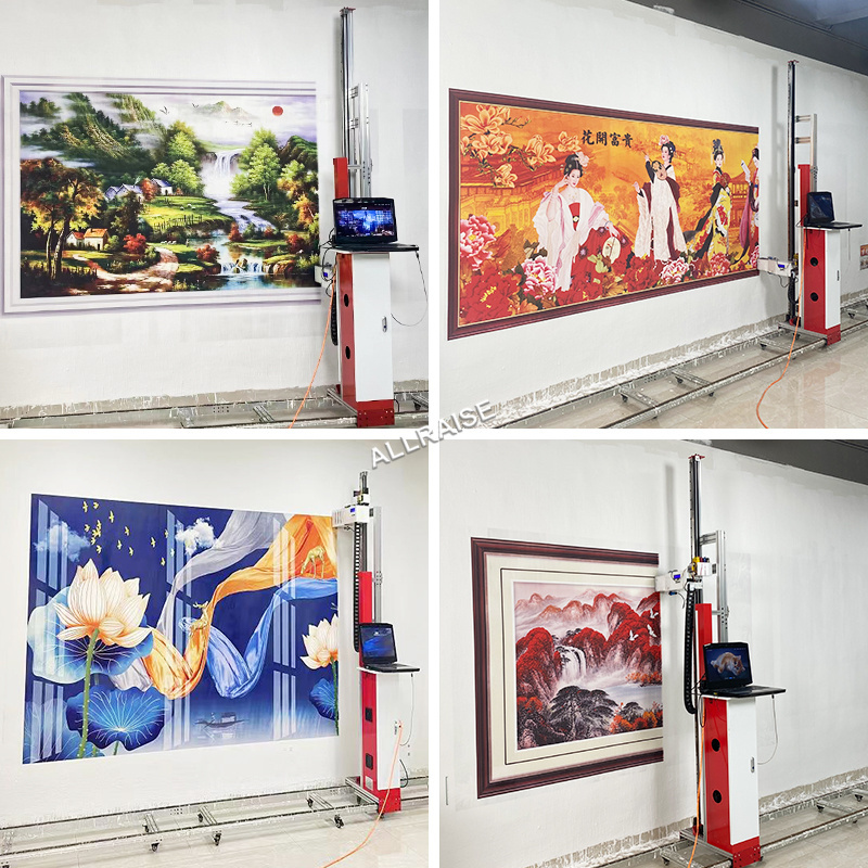 Automatic outdoor robot wall floor printing machine cmyk color 3d vertical uv wall art printer printing machine