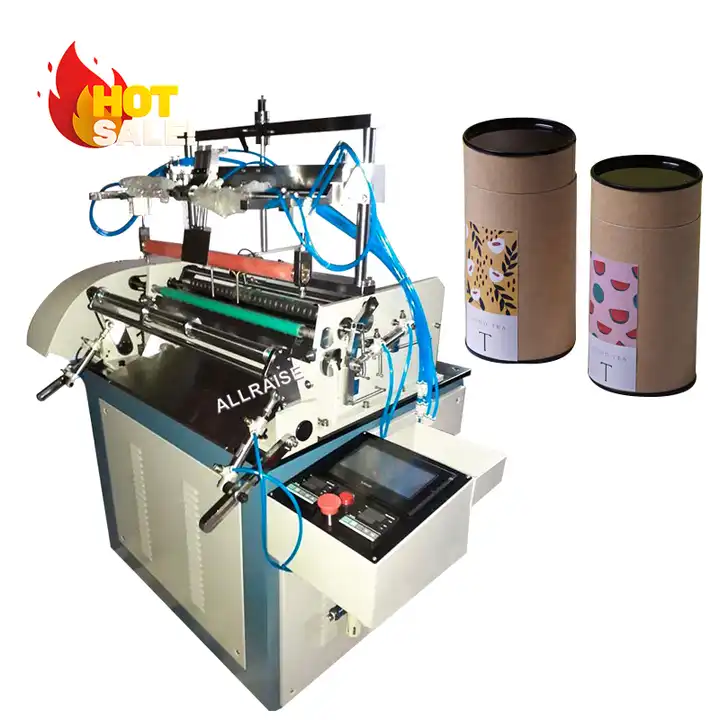 Automatic Hot Melt Glue Paper Pipe Tube Sticker Labeling Machine Paper Cardboard Core Composite Can Round Tube labelling Machine