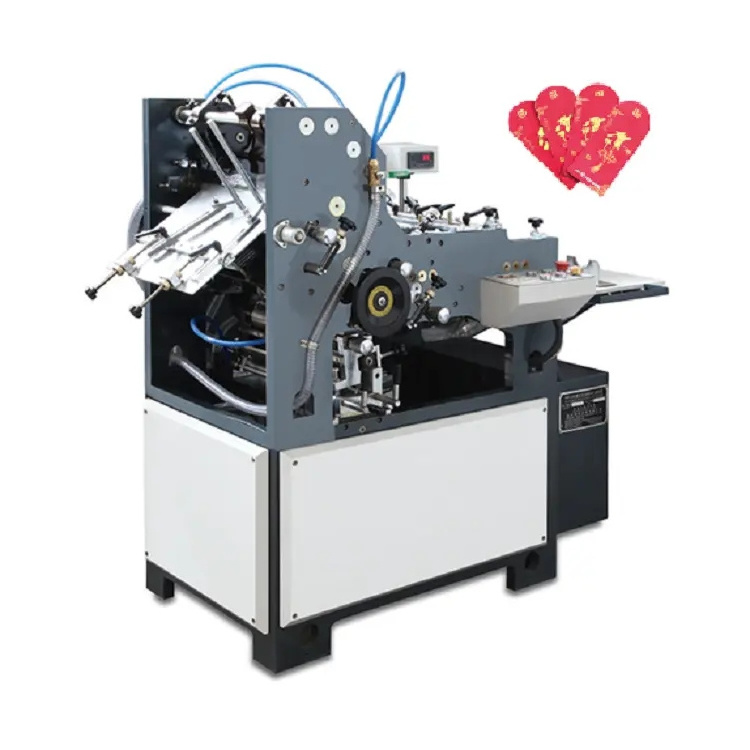 Automatic Small Paper Envelope Making Machine Red Pocket Packet Bag Maker Kraft Paper Envelope Manufacturing Machine