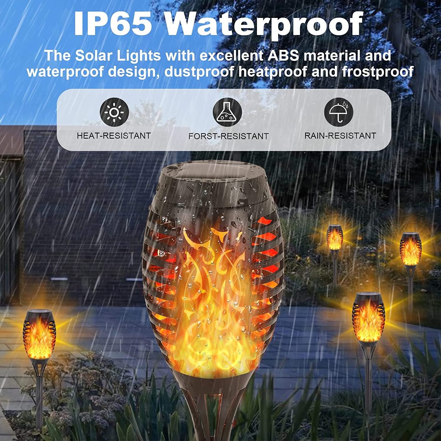 2023 OEM IP65 Led Solar Flickering Flame Torch Lights Outdoor Landscape Courtyard Garden Decoration Lamp Party Lights