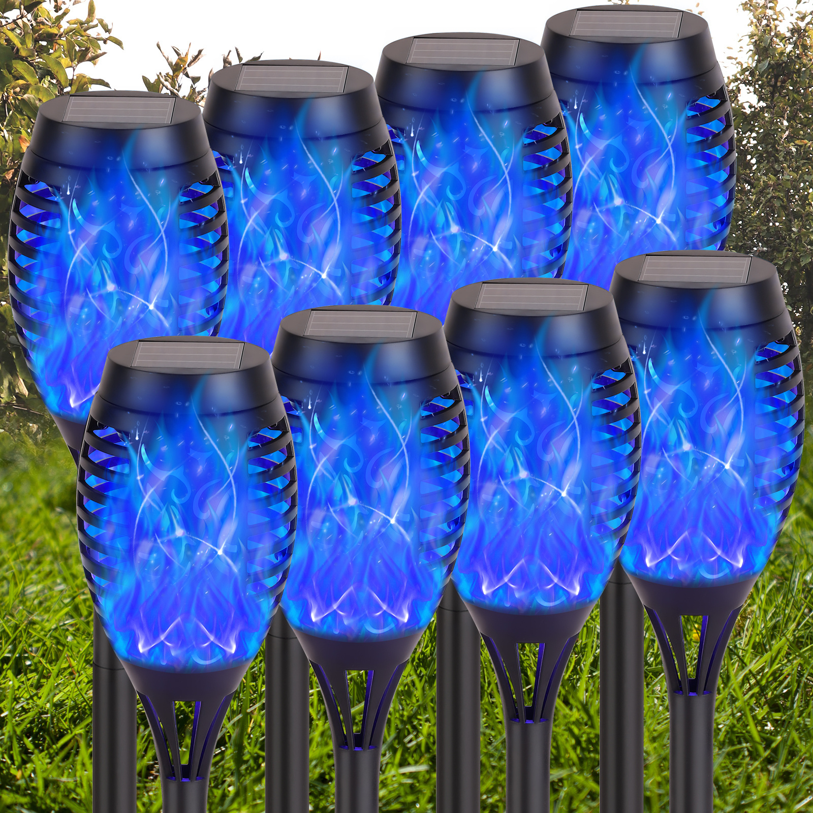 Garden Landscape Decoration Solar Flame Flickering Garden Torch Night Light LED Flame Torches Outdoor Pathway Lights