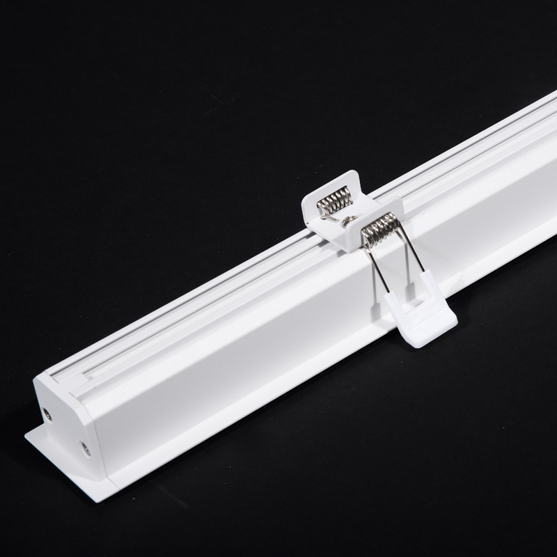 Office Modern Led Lighting Slim Tube Aluminum Led Batten Lamp Chandeliers Hanging Pendant Trimless Led Strip Line Linear Light