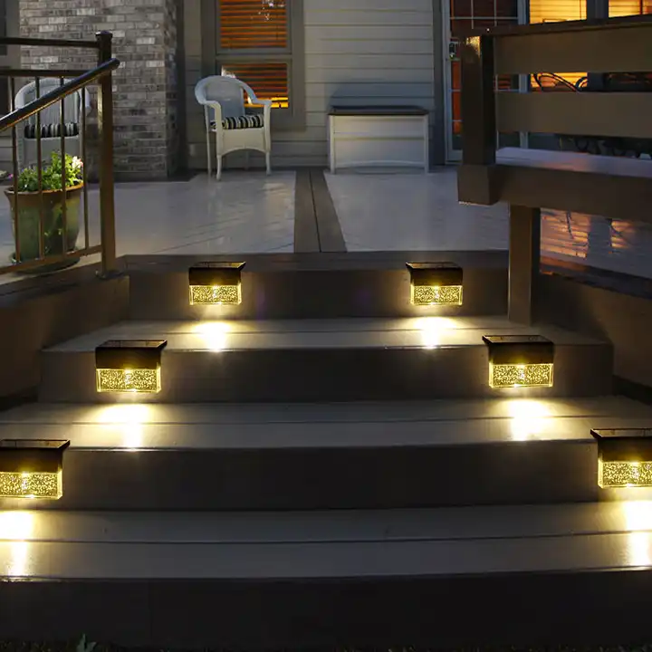 Factory Price RGB Wall Sensor LED Stair Lighting Solar Stari Light Step Lamp For Yard Garden