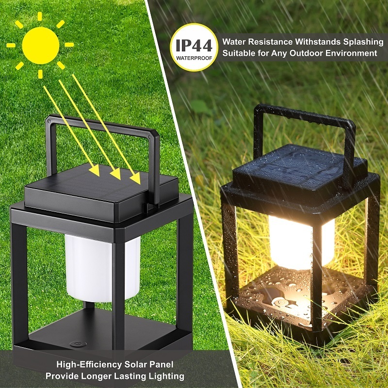 Dimmable Work Hand Flashlight Lamp Home Portable Outdoor IP44 Garden LED Solar Camping light