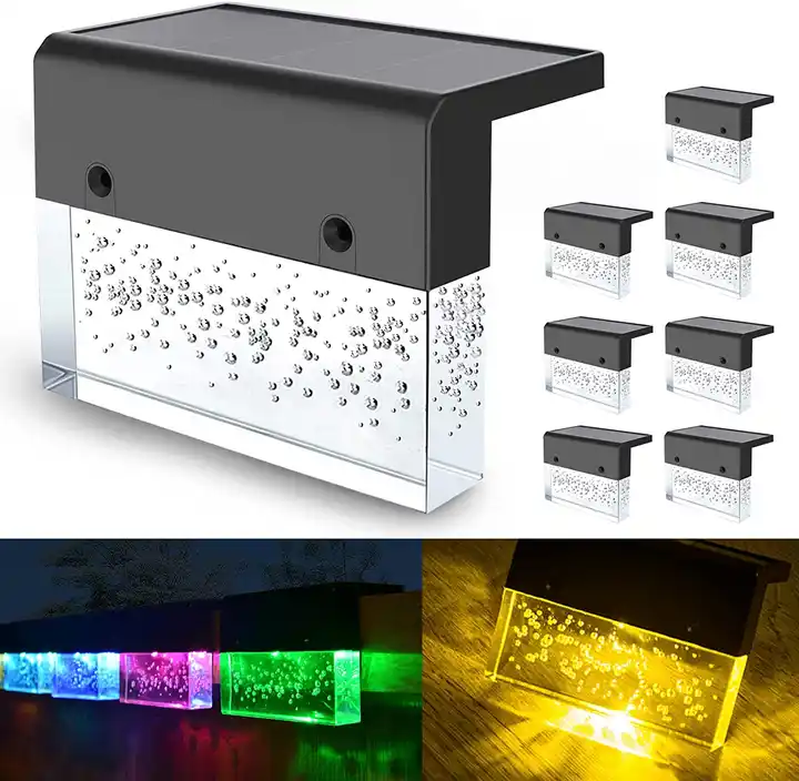 Factory Price RGB Wall Sensor LED Stair Lighting Solar Stari Light Step Lamp For Yard Garden