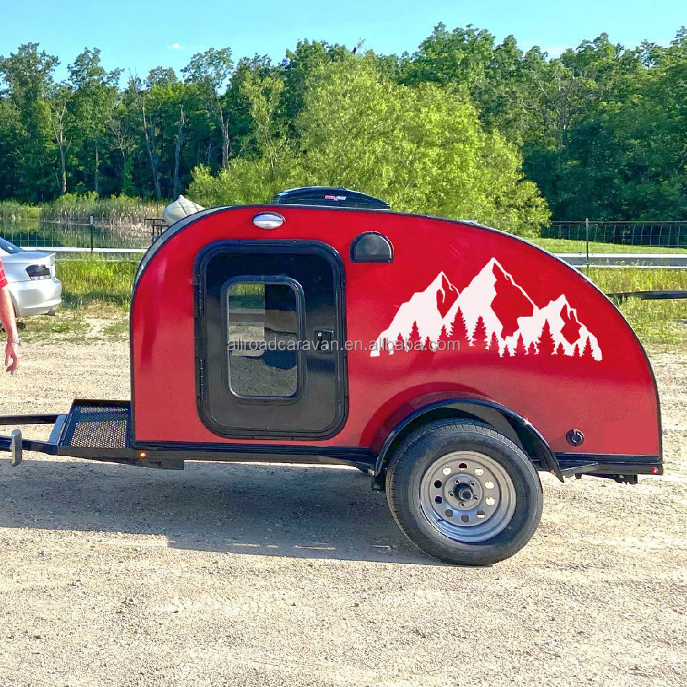 4x4 mini small car camping trailer aluminium caravan cheap off road teardrop travel camper trailer tiny house trailer on wheels