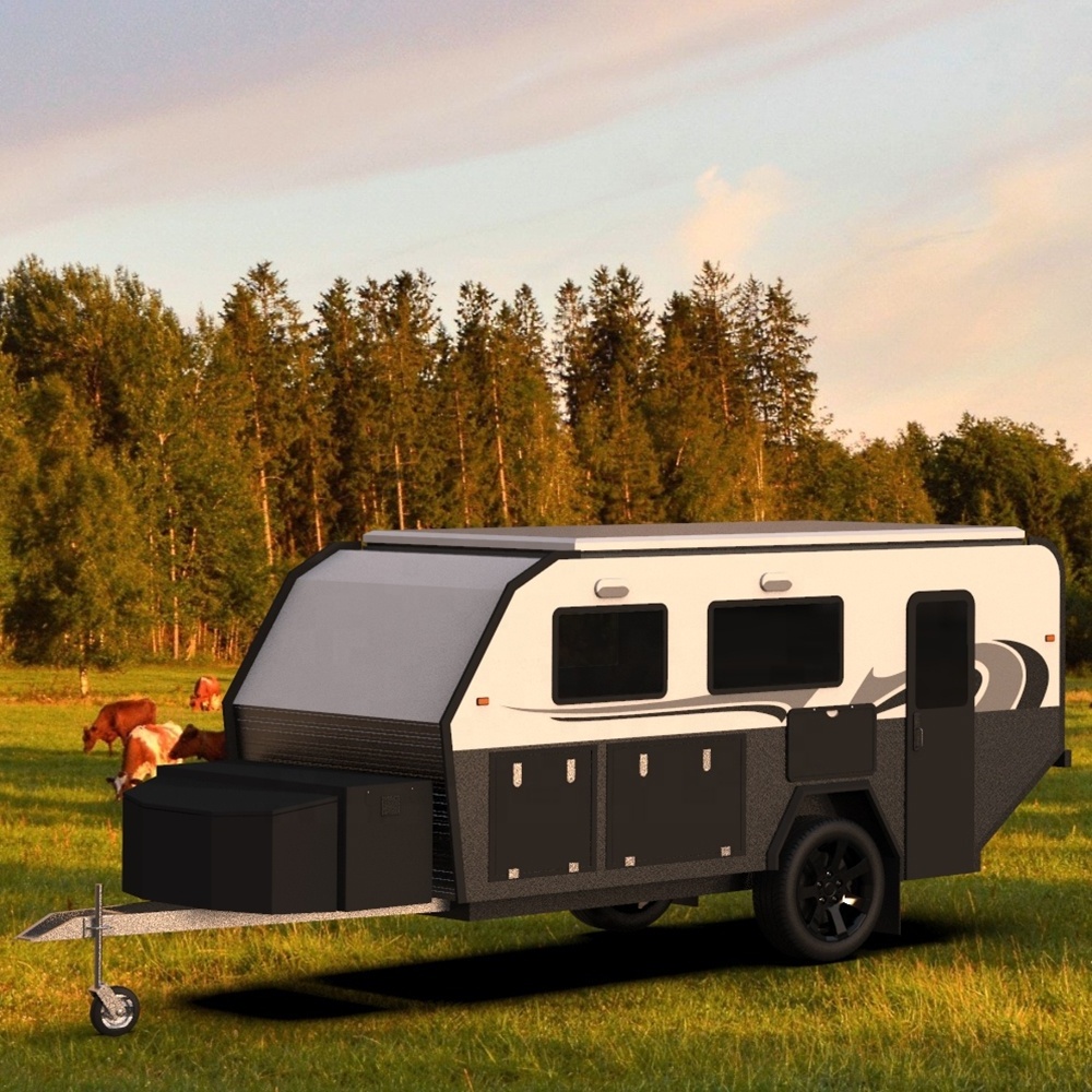 Camper trailer off road travel pop top RV camping trailer camper van factory price gas water heater caravan