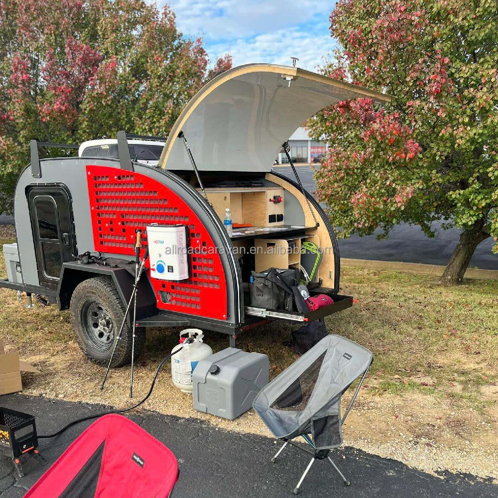 4x4 mini small car camping trailer aluminium caravan cheap off road teardrop travel camper trailer tiny house trailer on wheels