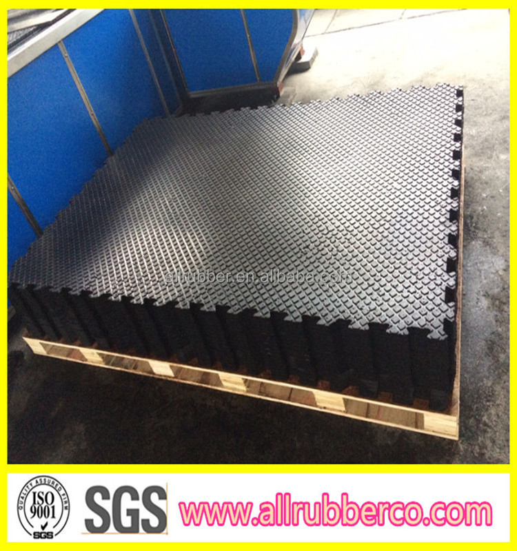 hot selling 17mmx4ftx6ft excellent quality black anti slip flooring horse stall mat cow rubber mat for husbandry