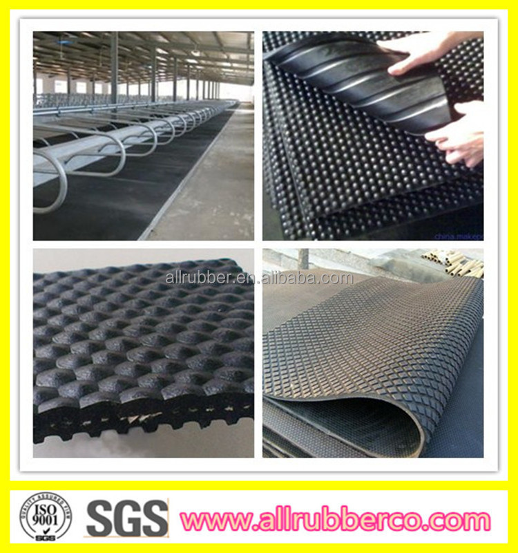 hot selling 17mmx4ftx6ft excellent quality black anti slip flooring horse stall mat cow rubber mat for husbandry