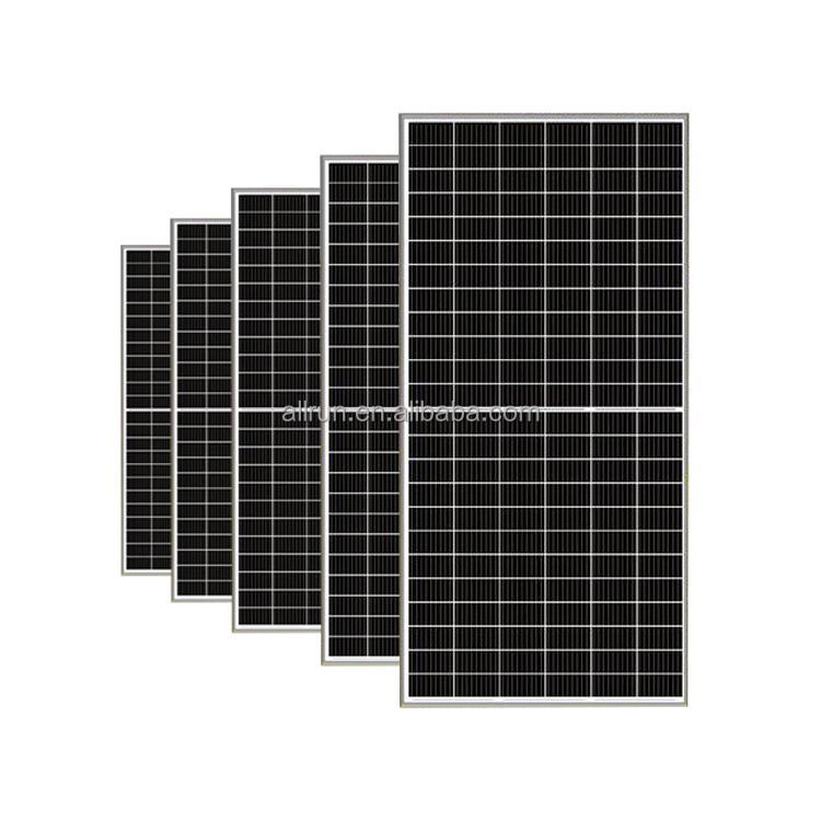 Single Solar Panel 500watt Monocrystalline Solar Panel Price 500w 440w 450watt 480wp ALLRUN  24v 48v 500 Watt Black Fire OEM Box