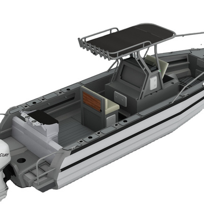 7.5m 25ft Aluminum offshore pontoon v hull center console fishing boat for sale