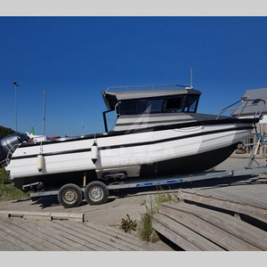 7.5m 25ft high speed foam filled Easy Craft full Cabin Cruiser Welded Aluminium Fishing Boat all welded