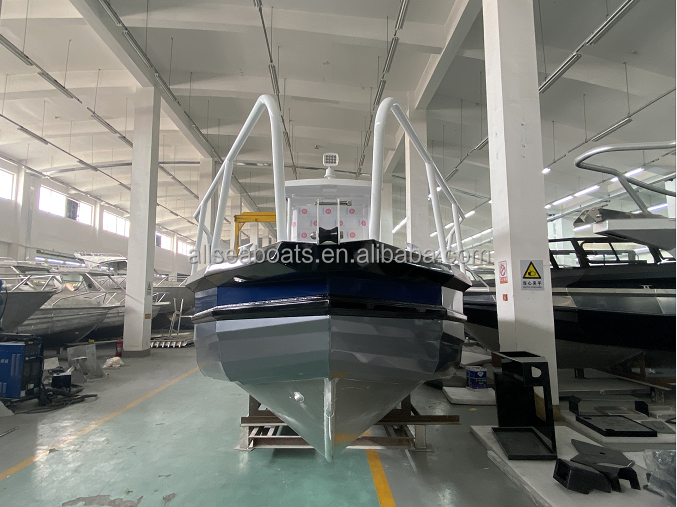 7.5m 25ft Aluminum offshore pontoon v hull center console fishing boat for sale