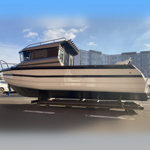 CE standard 7.7m 25ft all welded aluminum new cabin cruiser jet motor fishing and working boats